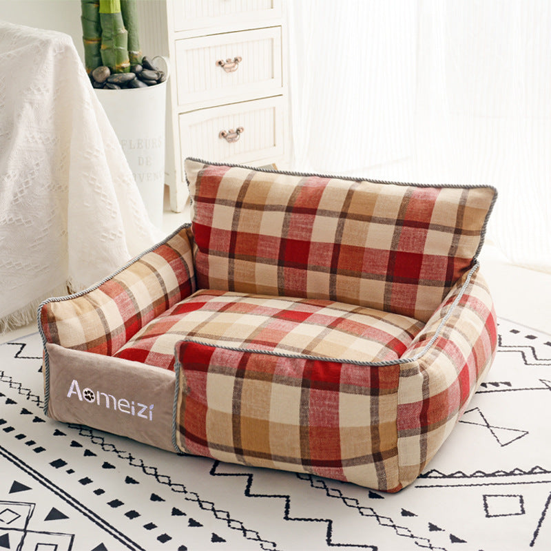 Pet Household Cat And Dog Kennel Sleeping Removable And Washable Mat Plus Velvet