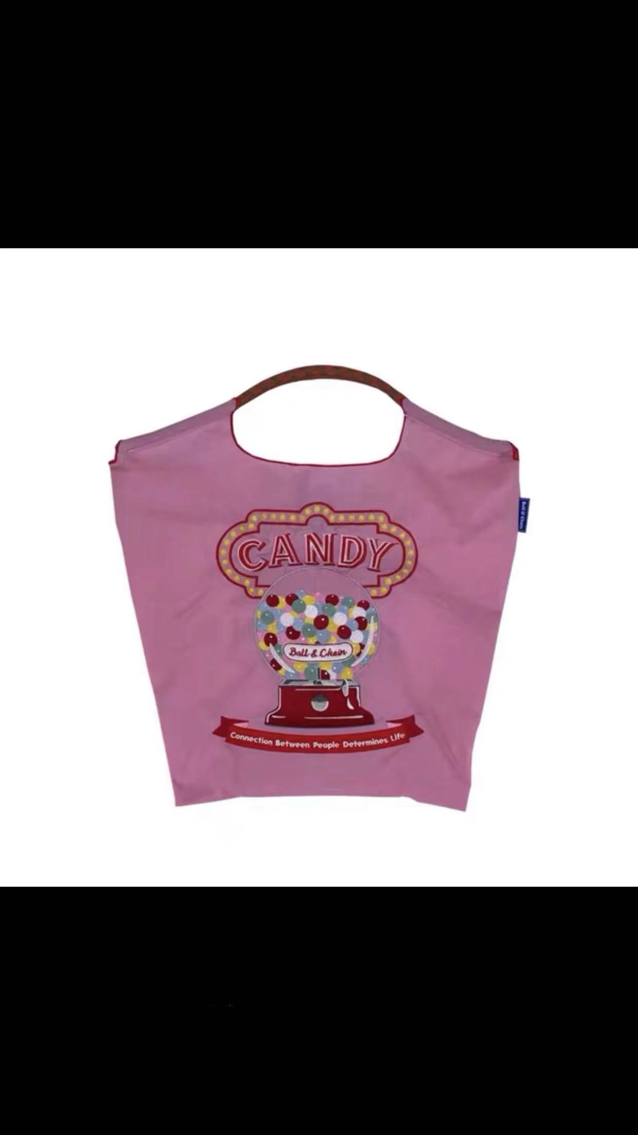 Ball Chain Embroidered Shopping Nylon Tote Bag