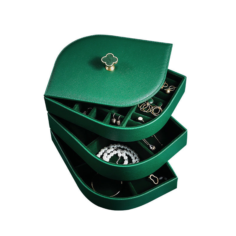 High-grade Multilayer Fine Leather Jewelry Box