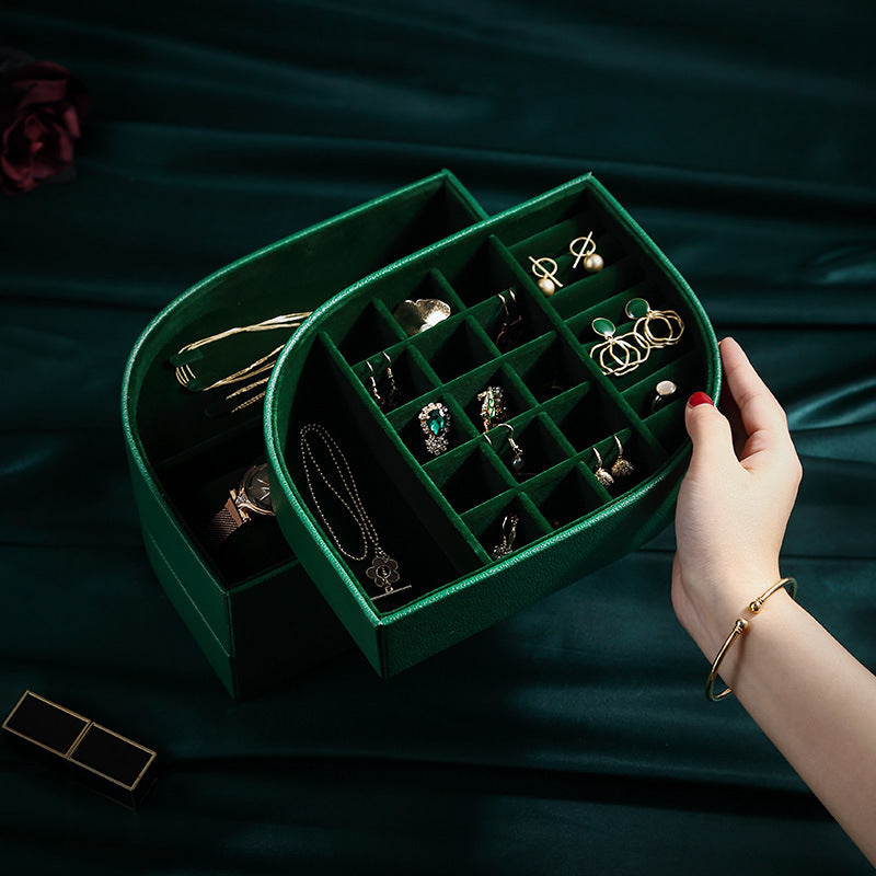 High-grade Multilayer Fine Leather Jewelry Box