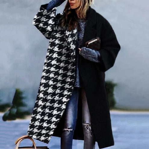 Coat Print Dragon And Phoenix Woolen