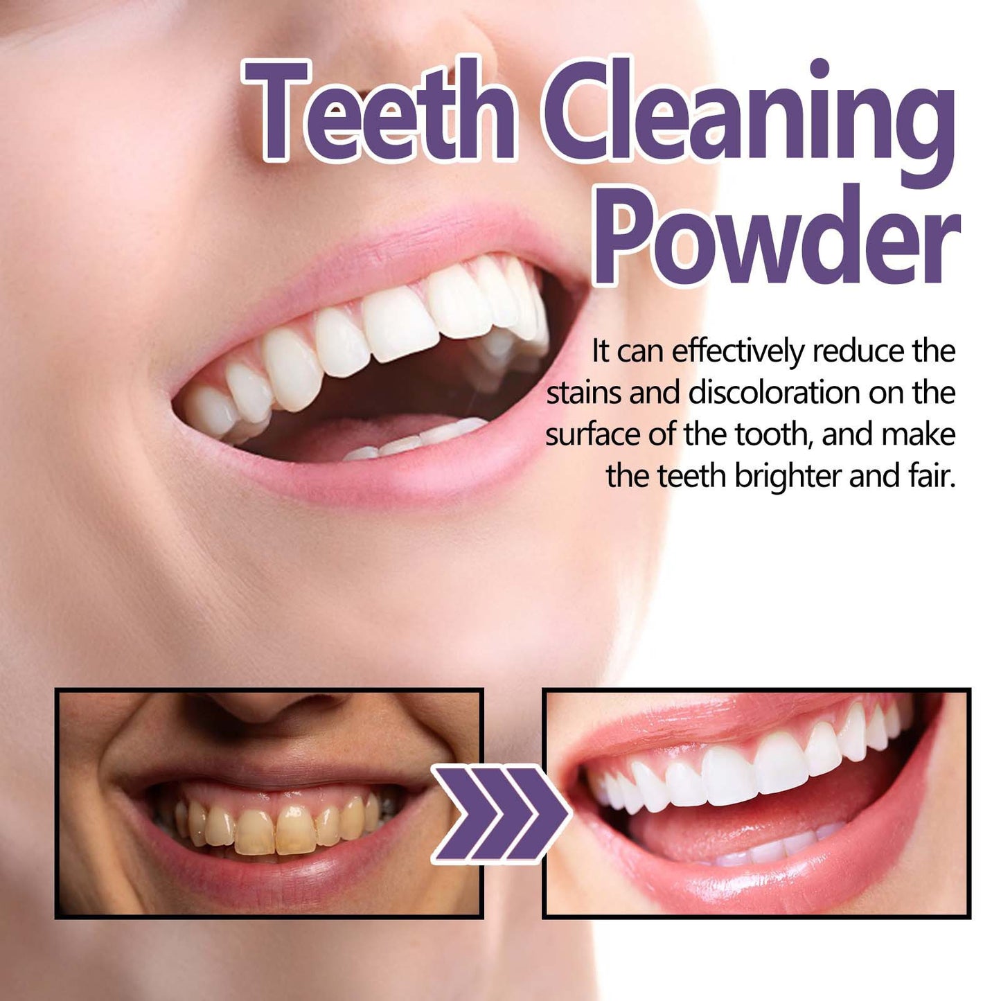 Purple Dental Powder Oral Care Cleaning Tartar Calculus