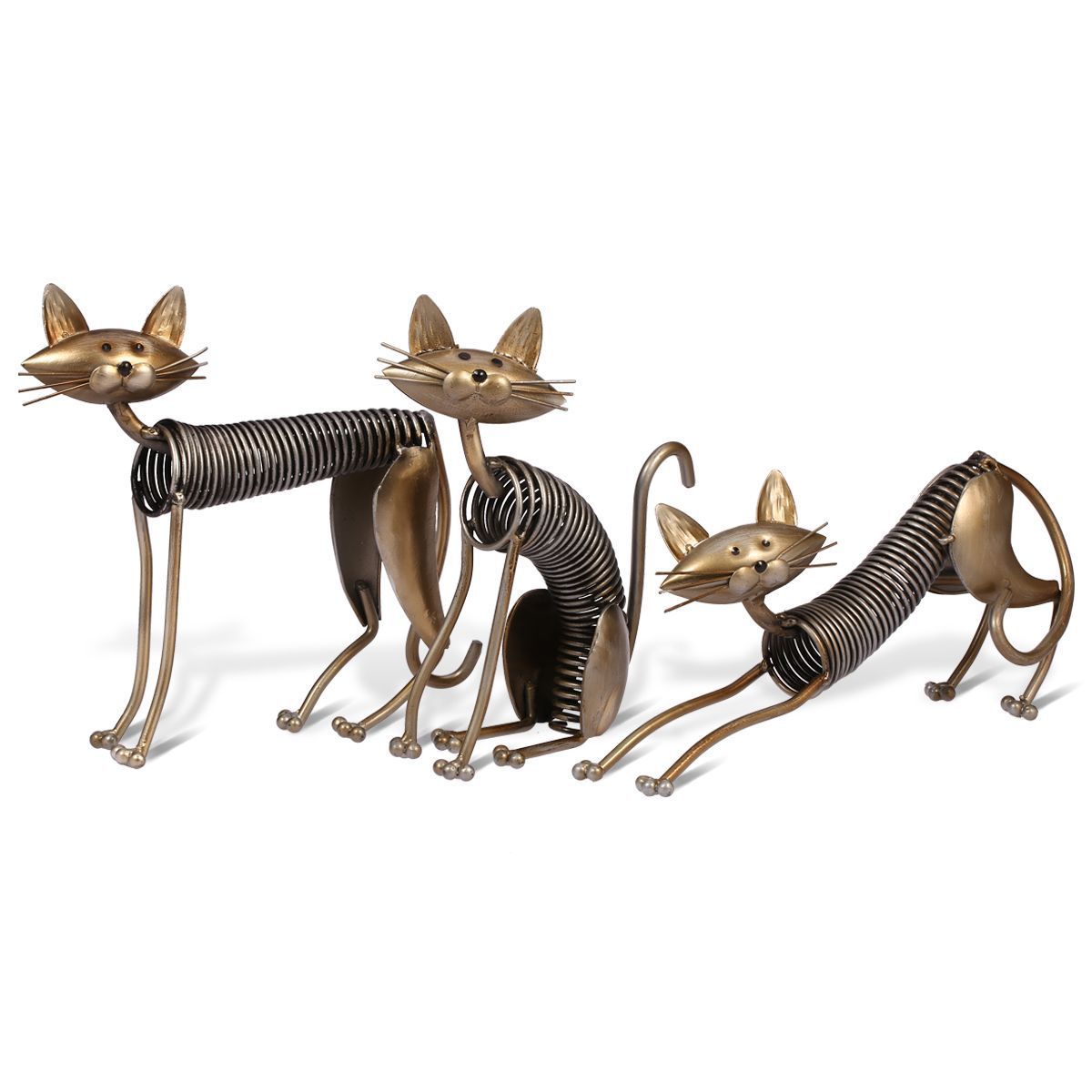 Artwork Wrought Iron Cat Lying On The Floor