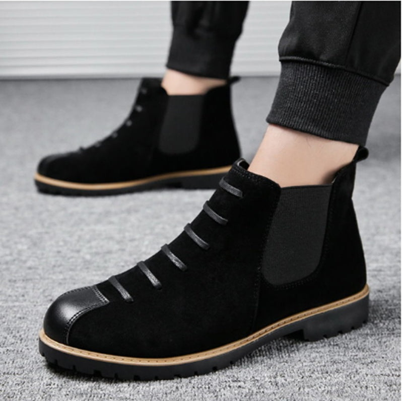Martin Boots Men's Short Boots Chelsea Leather Boots