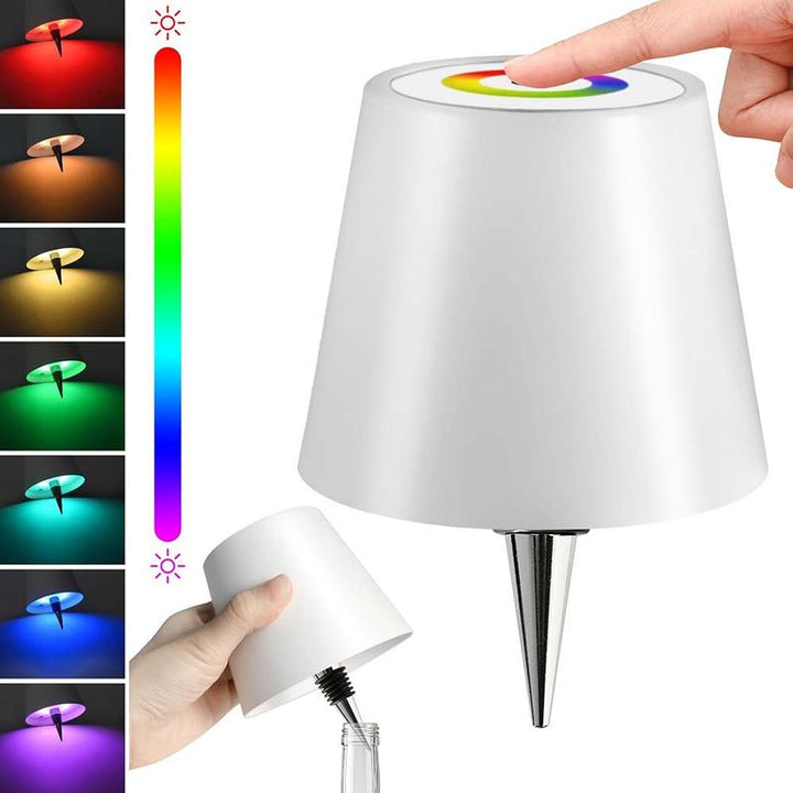 New Wireless Bottle Lamp - LED Bottle Lights for Liquor & Wine Bottles, Cordless Lampshade, Whiskey Bottle Top Light, Bottle Stopper Night Light Kit, Rechargeable 3-Tone Touch-Dimmable