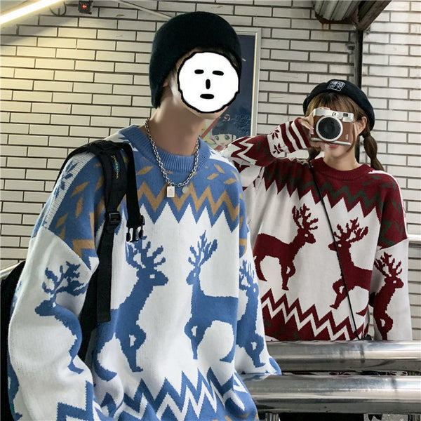 Loose Lazy Knitted Winter Crew Neck Sweater