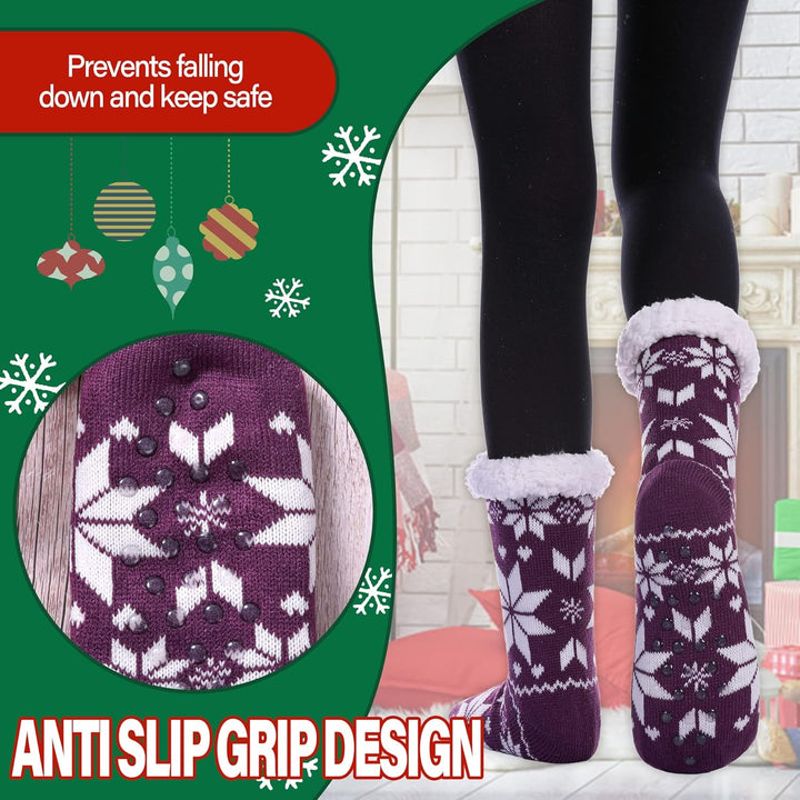 Womens Slipper Fuzzy Socks Non Slip Winter Warm Soft Fluffy Cozy Fleece Lining Home Socks