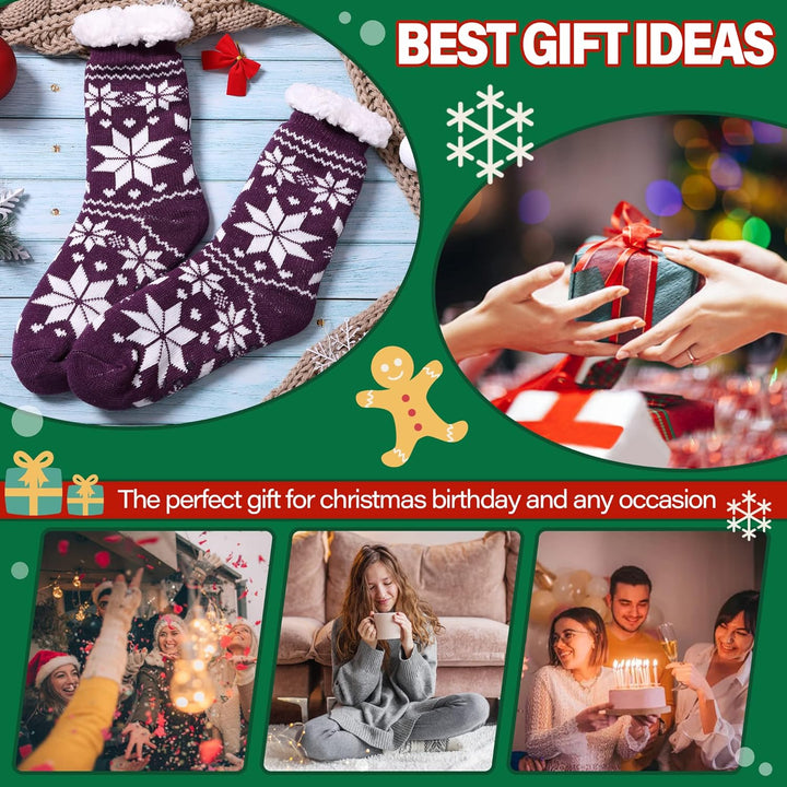 Womens Slipper Fuzzy Socks Non Slip Winter Warm Soft Fluffy Cozy Fleece Lining Home Socks