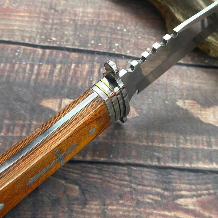 [Stainless Steel] Sharp Stainless Steel Fixed Blade Hunting Knife | Stainless Steel | ABS Anti-Slip and Labor-Saving Handle, Convenient Nylon Sheath | Hunting, Fishing, Hiking, Wilderness Survival, Tactical | Outdoor, Multifunctional