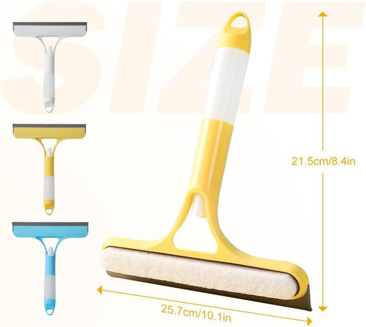 3 in 1 Window Cleaning Scraper, 2025 New Squeegee for Shower Glass, 3 in 1 Spray Function for Glass Doors for Windows Glass, Mirrors Scraper, Brush. All-Purpose Window Cleaner Tool
