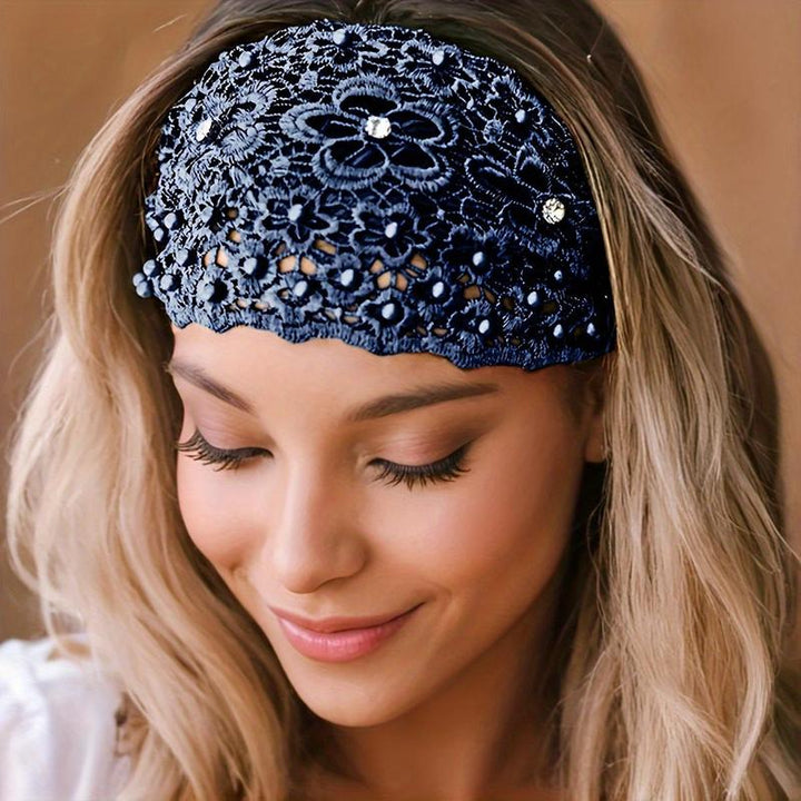 3Pcs Set Elegant Floral Beaded Wide Headbands for Women - Fashionable Hair Accessories, Perfect for Casual Attire