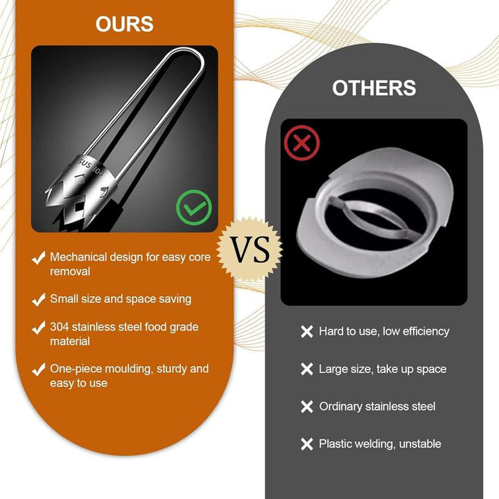 2 Pcs Fruit and Vegetable Corer Tool, Red Bell Pepper Seed Corer, Stainless Steel Fruite Corer, Universal Core Remover with Ergonomic Handle, for Vegetables Fruit Corer Kitchen Gadget