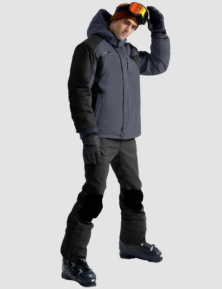 Men'S Ski Snow Jacket Warm Winter Waterproof Coat Snowboard Rain Jacket Hooded Windproof Windbreaker