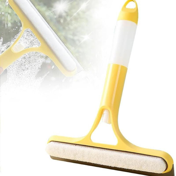 3 in 1 Window Cleaning Scraper, 2025 New Squeegee for Shower Glass, 3 in 1 Spray Function for Glass Doors for Windows Glass, Mirrors Scraper, Brush. All-Purpose Window Cleaner Tool