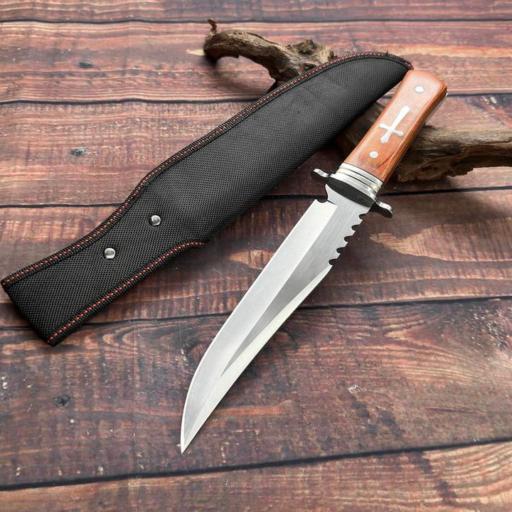 [Stainless Steel] Sharp Stainless Steel Fixed Blade Hunting Knife | Stainless Steel | ABS Anti-Slip and Labor-Saving Handle, Convenient Nylon Sheath | Hunting, Fishing, Hiking, Wilderness Survival, Tactical | Outdoor, Multifunctional