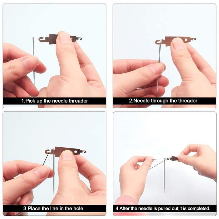 34PCS Big Eye Steel Needles Set -Sturdy & Durable- Easy-Thread Big Eye Hand Needles for Mending Quilting & Embroidery All-Purpose Sewing Kit with Thread Spools and Accessories