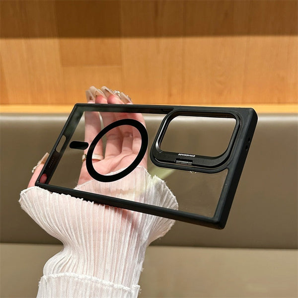 Lens Frame Bracket Simple Transparent Phone Case Magnetic Protective Cover