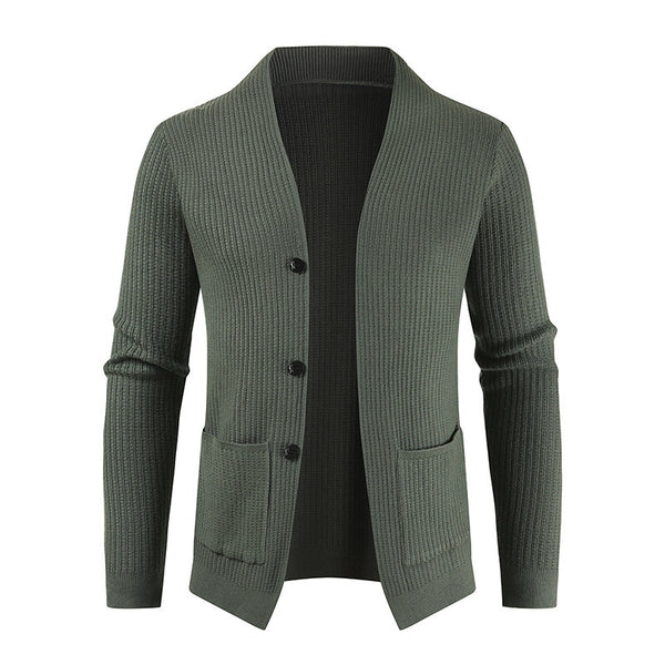 Men's Cardigan Jacket Long Sleeved Single Breasted Casual Sweater