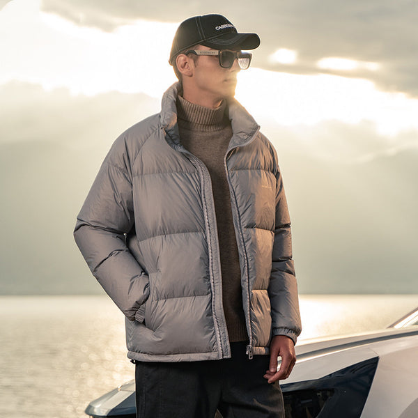 Stand-up Collar Down Jacket Solid Color Coat