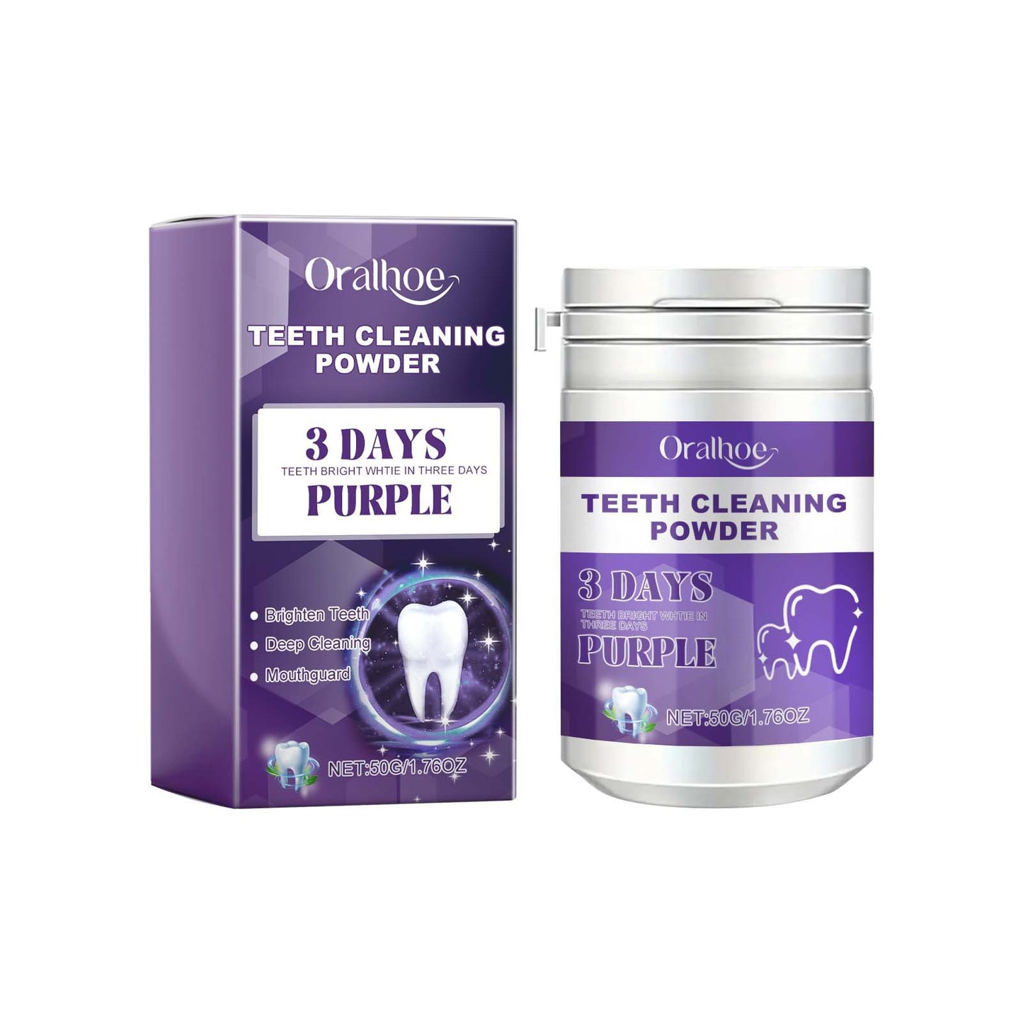 Purple Dental Powder Oral Care Cleaning Tartar Calculus