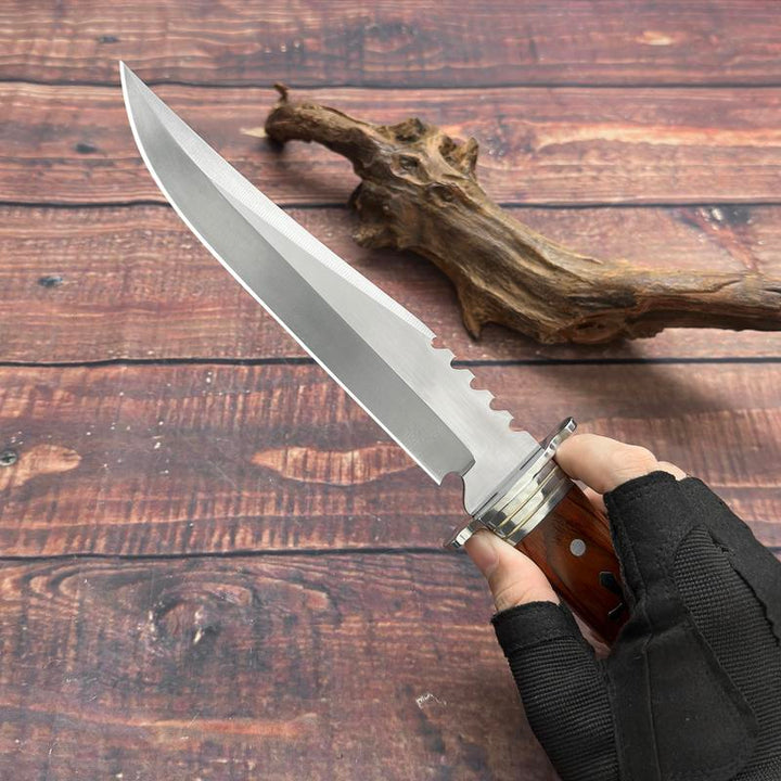 [Stainless Steel] Sharp Stainless Steel Fixed Blade Hunting Knife | Stainless Steel | ABS Anti-Slip and Labor-Saving Handle, Convenient Nylon Sheath | Hunting, Fishing, Hiking, Wilderness Survival, Tactical | Outdoor, Multifunctional