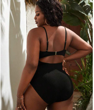 Women's Plus Size One-piece Bikini Solid Color Breathable Swimsuit